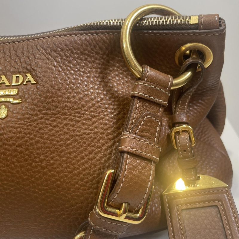 Beautiful soft brown leather authentic Prada shoulder bag 'Sacca Sottospalla' - Image 2