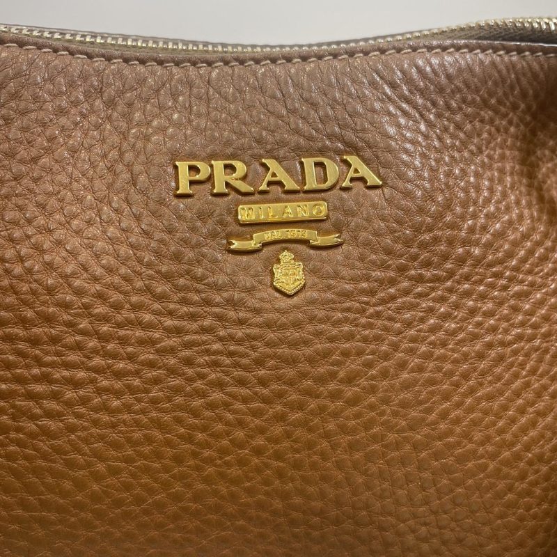 Beautiful soft brown leather authentic Prada shoulder bag 'Sacca Sottospalla' - Image 3