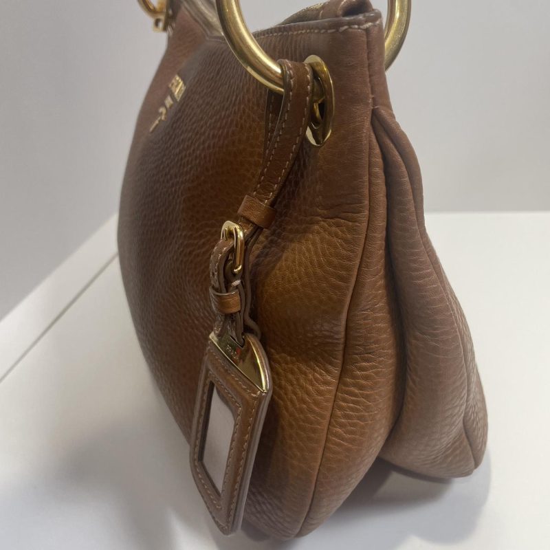 Beautiful soft brown leather authentic Prada shoulder bag 'Sacca Sottospalla' - Image 7